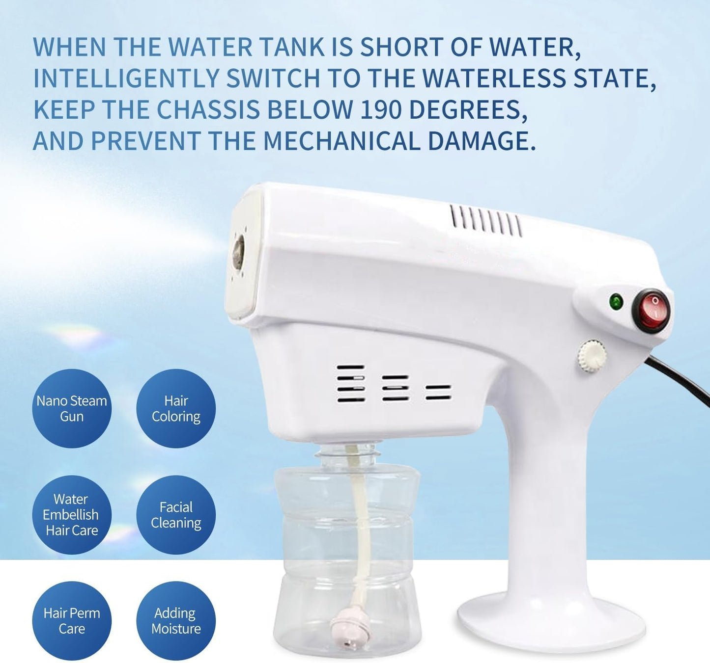 Portable Nano Steam Gun Hair Care Sprayer Micro Mist Machine Spray Gun Facial Steamer