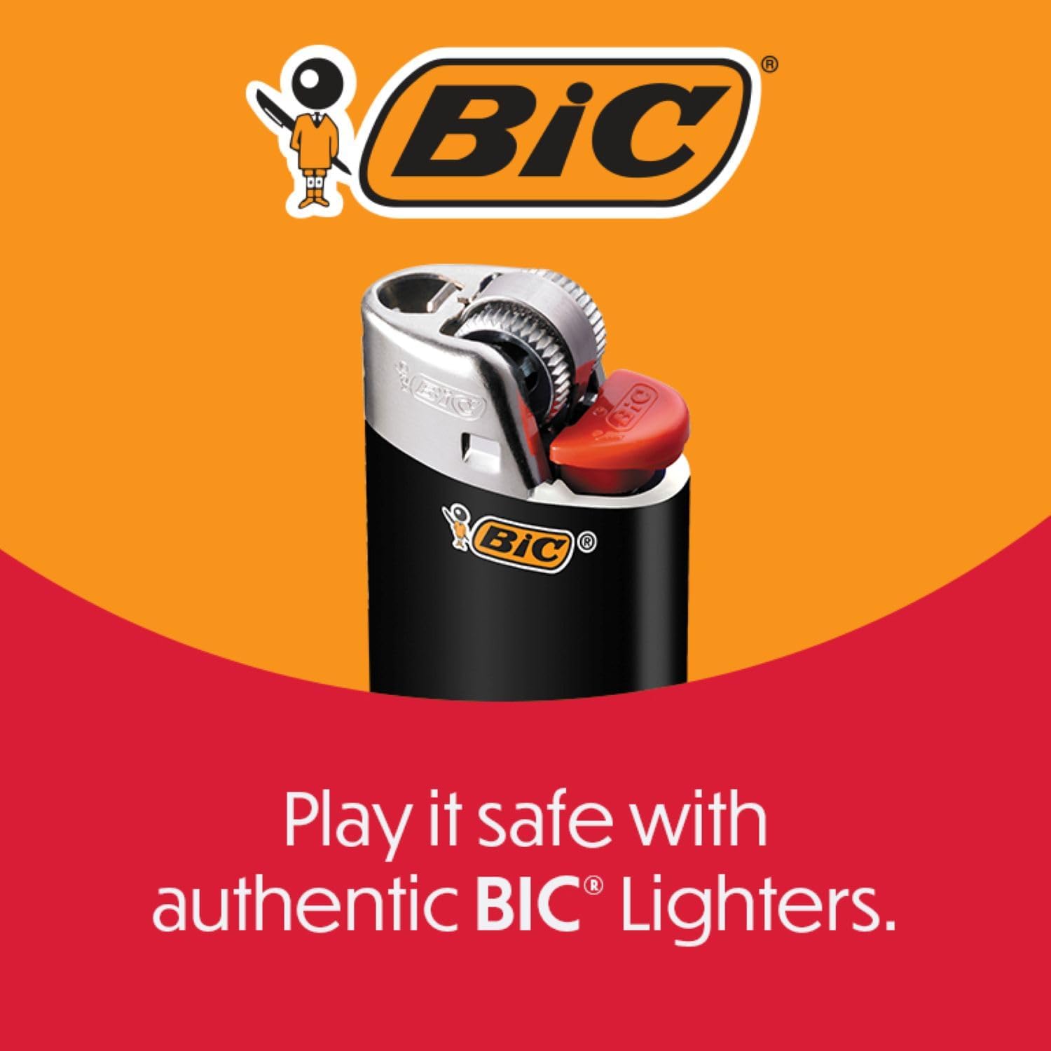 BIC Maxi Pocket Lighters, Safe and Reliable, Long-Lasting Pocket Lighters for Everyday Use, All-Black, 8-Pack