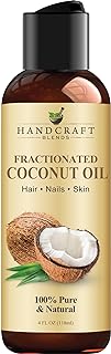 Handcraft Blends Fractionated Coconut Oil - 4 Fl Oz - 100% Pure and Natural - Premium Grade Carrier Oil for Skin and Hair - Hair and Body - Massage