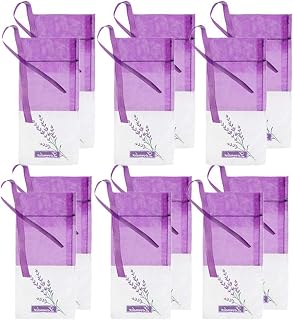 Sachet Empty Bags Mesh Lavender Sachets Linen Organza Gauze favor Bags Sacks for Lavender, Spice and Herbs (12 Purple Drawstring Bags)