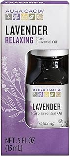 Aura Cacia 100% Pure Lavender Essential Oil, 0.5 fl. oz, Calm Relaxing Aroma, Therapeutic Grade, Ethically Sourced Lavender