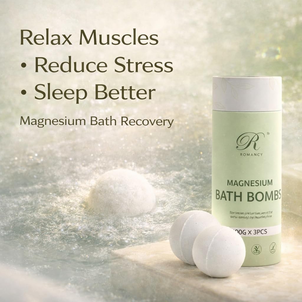 Magnesium Bath Bombs Gift Set – XL Epsom Salt Bath Bombs for Muscle Recovery, Stress Relief & Post-Workout Relaxation with Lavender & Arnica Spa Gift for Women & Men for Sore Muscles