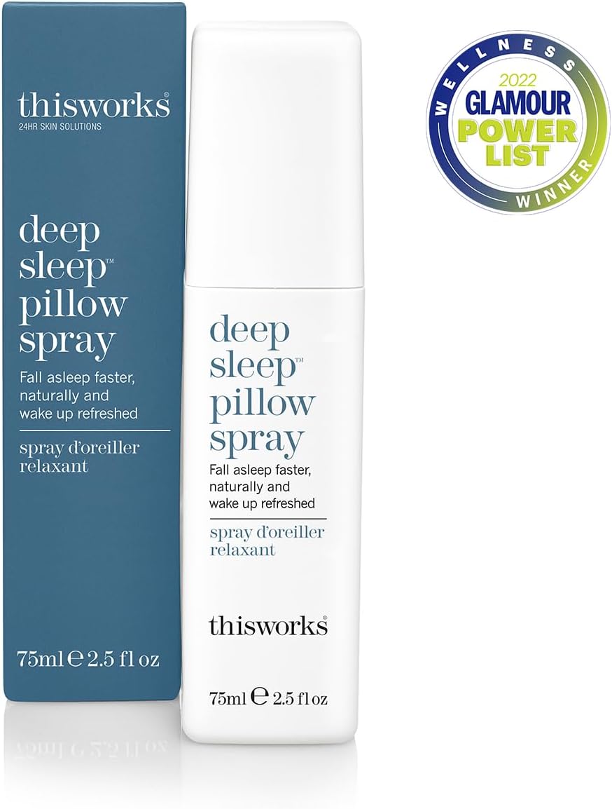 This Works Deep Sleep Pillow Spray with Lavender, Vetivert & Chamomile – Natural Aromatherapy Sleep Mist for Bedtime Relaxation, 75ml / 2.5 fl oz