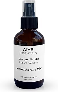Aiye Essentials Orange Vanilla Aromatherapy Room & Linen Spray, Non‑Toxic Essential Oil Fabric Mist, 4 oz