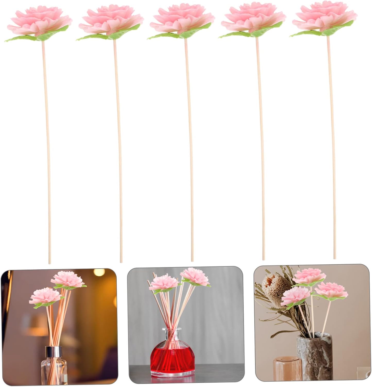 Aromatherapy Diffuser Reed Flowers Decorative Rattan Sticks for Home and Office Scented Oil Diffuser Refill 10 Inch Aromatic Flower Sticks Set