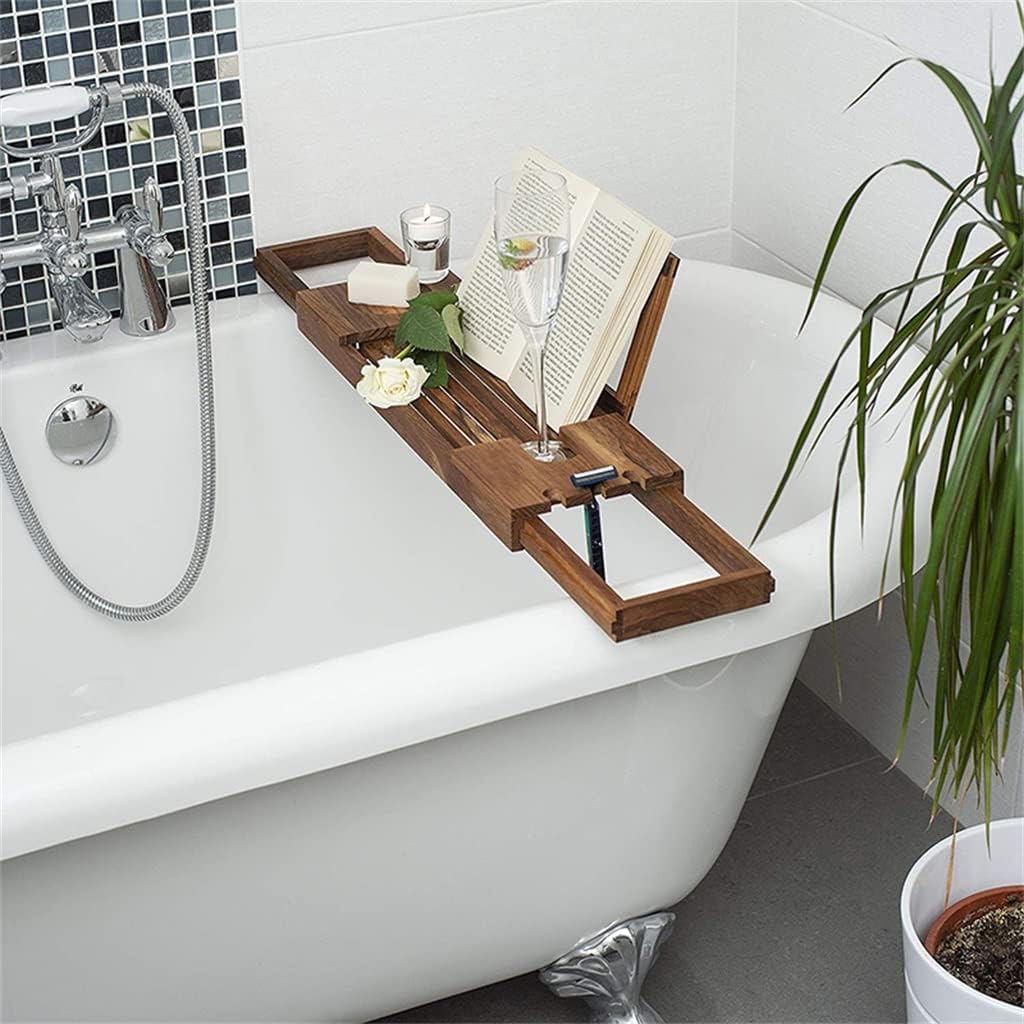 Bath Tub Shelf Rack Multi-Purpose Bathtub Board Tablet with Extending Sides Bathroom Caddy Tray