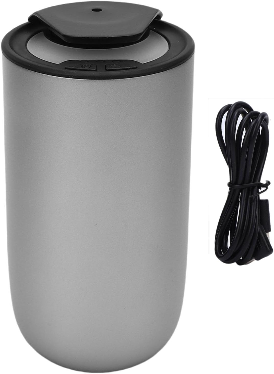 GOWENIC Waterless Essential Oil Diffuser, Aluminum Alloy Portable Aromatherapy Diffuser, Low Noise Leak Proof for Car Home Office, 15ml Essential Oil for Car Travel (Ti Silver)