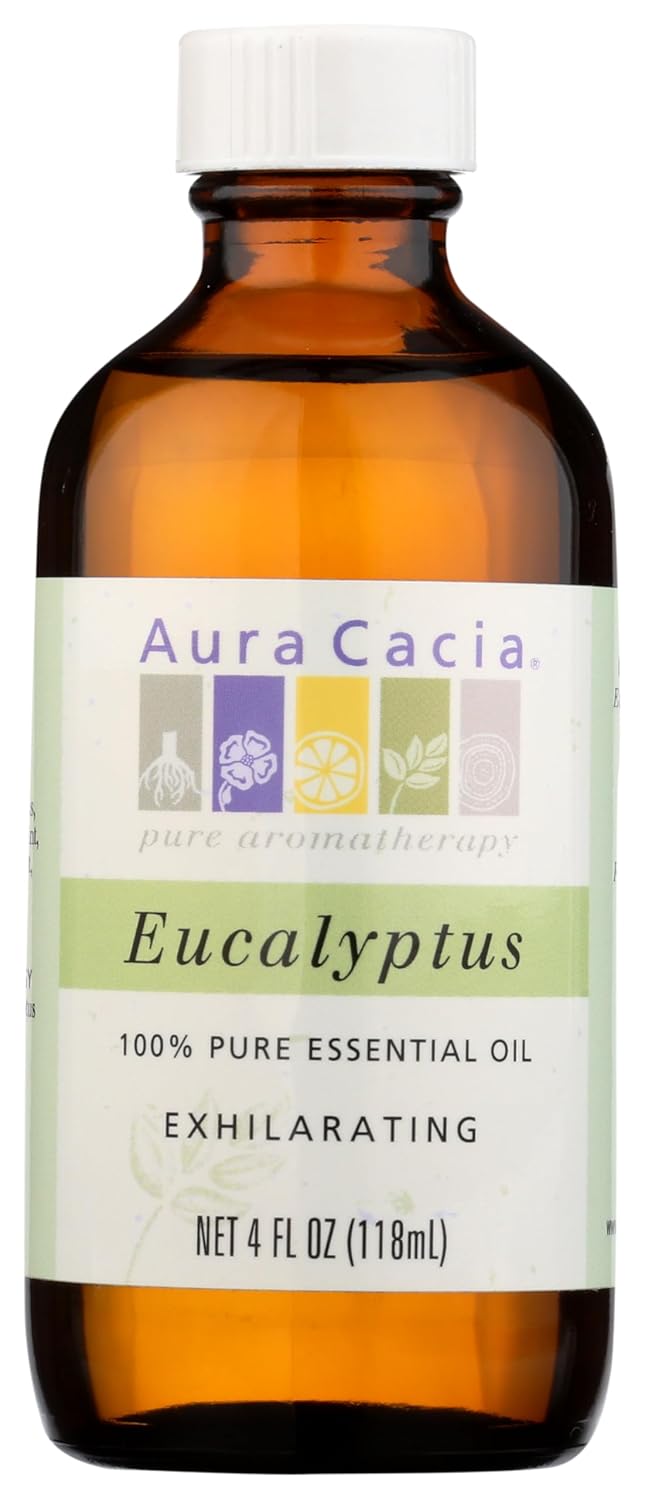 Aura Cacia 100% Pure Essential Oil, Eucalyptus, 4-Ounces
