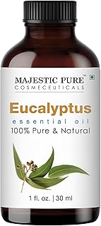 Majestic Pure Eucalyptus Essential Oil - 100% Pure Eucalyptus Oil for Aromatherapy, Massage & Topical Uses, Perfect for Diffuser & Essential Oil Diffuser - 1 Fl Oz