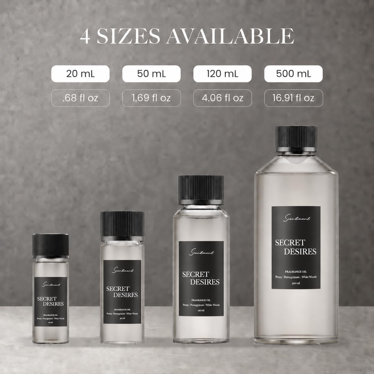 Scentiment Secret Desires Diffuser Oil - Premium Hotel Scent with Notes of Peony, Pomegranate & White Woods Home Scent, Hotel Fragrance Oil Diffuser Refill - 16.91 fl oz (500 mL)
