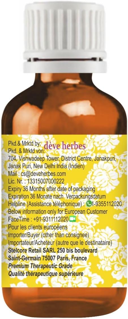 dève herbes Apricot Kernel Oil (Prunus armeniaca) | Cold Pressed | Pure | Natural | Undiluted | For Diluting Essential oils | For Skin & Massage | Non-Sticky | Lightweight | Men & Women | 30ml (1 oz)