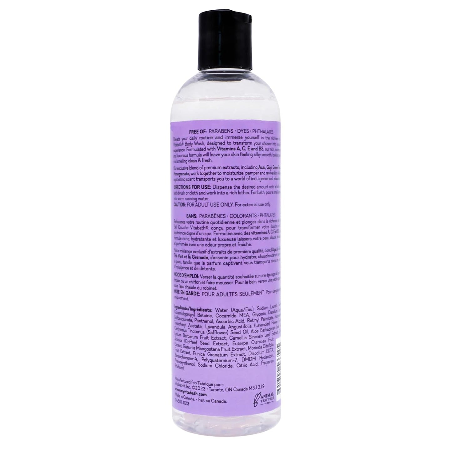Vitabath Lavender & Chamomile Body Wash Moisturizing Bath & Shower Cleanser & Skincare Radiant Detox & Restore Nourishing Body Polish - Cruelty-Free, Paraben-Free - 12 oz