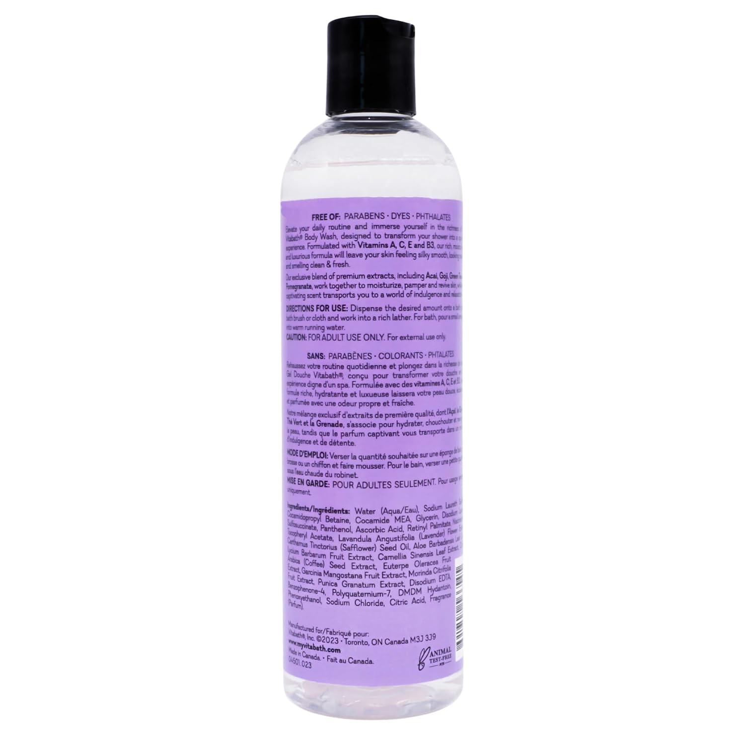 Vitabath Lavender & Chamomile Body Wash Moisturizing Bath & Shower Cleanser & Skincare Radiant Detox & Restore Nourishing Body Polish - Cruelty-Free, Paraben-Free - 12 oz