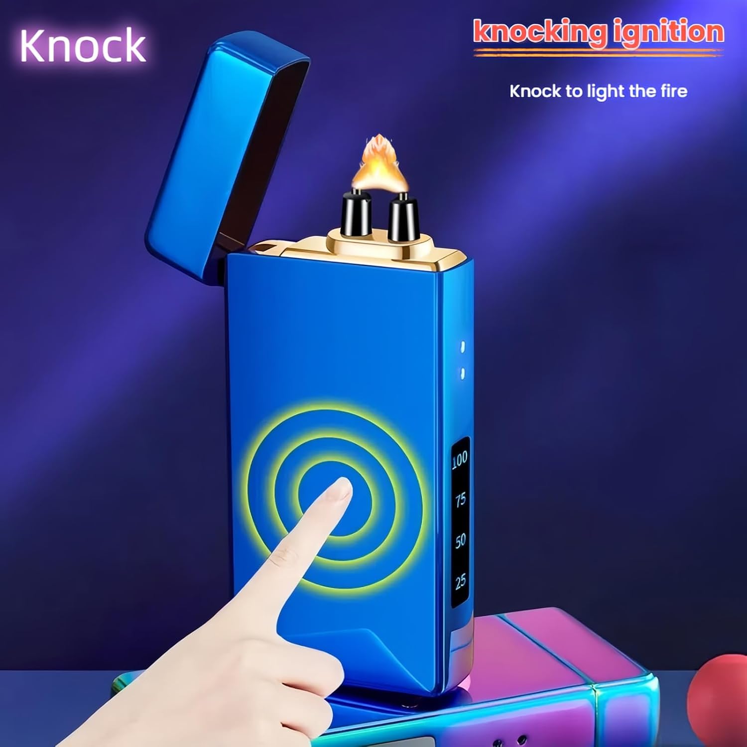 Smart Electric Lighter with 4 Ignition Modes, High Power Pulse Plasma Arc Lighter, Windproof Electronic Lighters, Rechargeable USB Lighters with Safety Lock (Silver Ice)