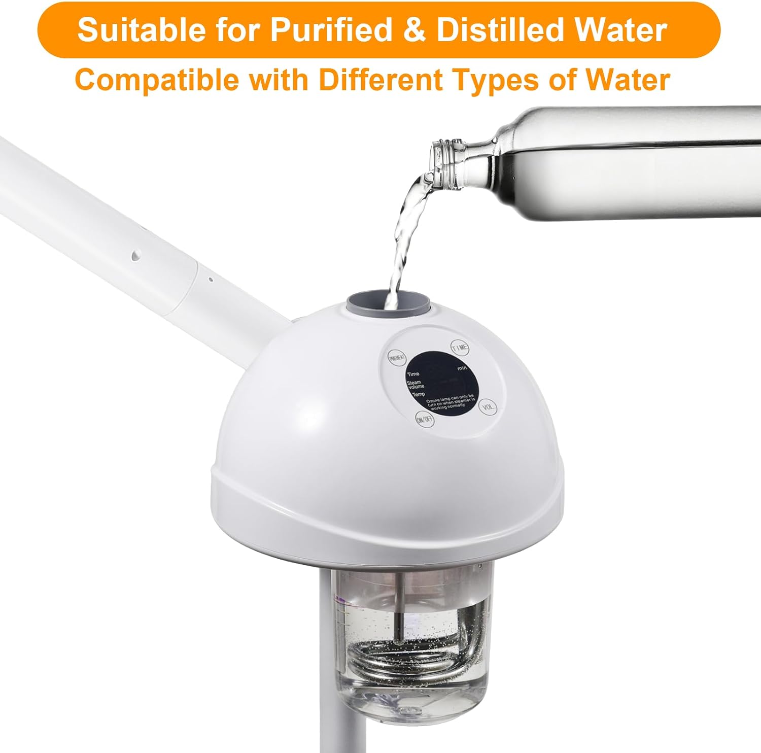 Professional Facial Steamer, Vaporizador Facial with Steam Adjustable & Timer, Movable Arm, Preheating Esthetician Steamer, Home Beauty Salon SPA