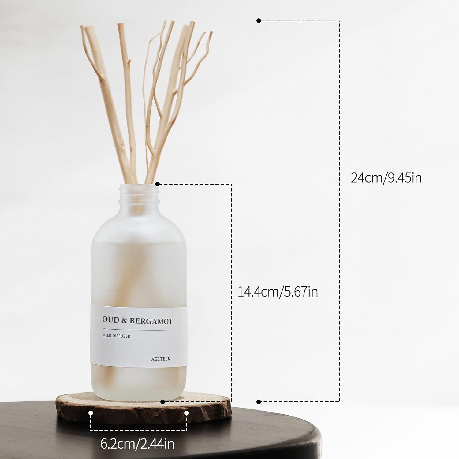 Eucalyptus Citrus & Oud Bergamot Reed Diffuser Set of 2, 14.8 oz(220mlx2) Scented Oils with Willow Branches Diffuser Sticks, Long Lasting Essential Oil, Air Freshener for Home, Office