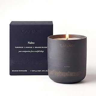 CAFTARI Nidra Scented Candle for Home | Jasmine, Tuberose & Neroli | Non Toxic Candle | Premium Soy Candle | 60-Hour Burn | Vegan Aromatherapy | Elegant Ceramic Jar | Luxury Gift | 10.5