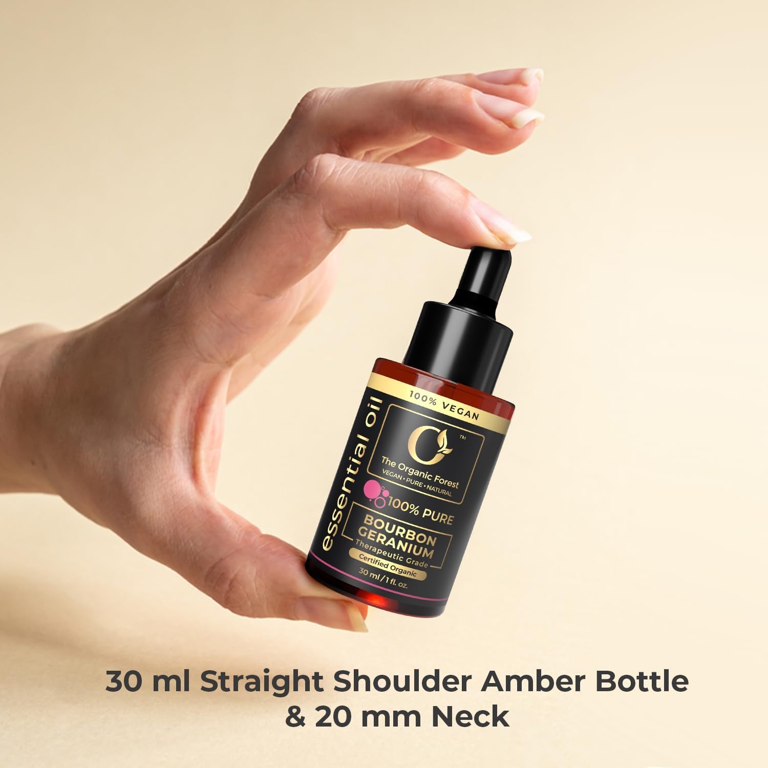 100% Pure & Natural Geranium Essential Oil for Skin Care, Aromatherapy, Diffuser, Massage & Hair | Perfect for Essential Oil Blends and Home Scent Diffusers