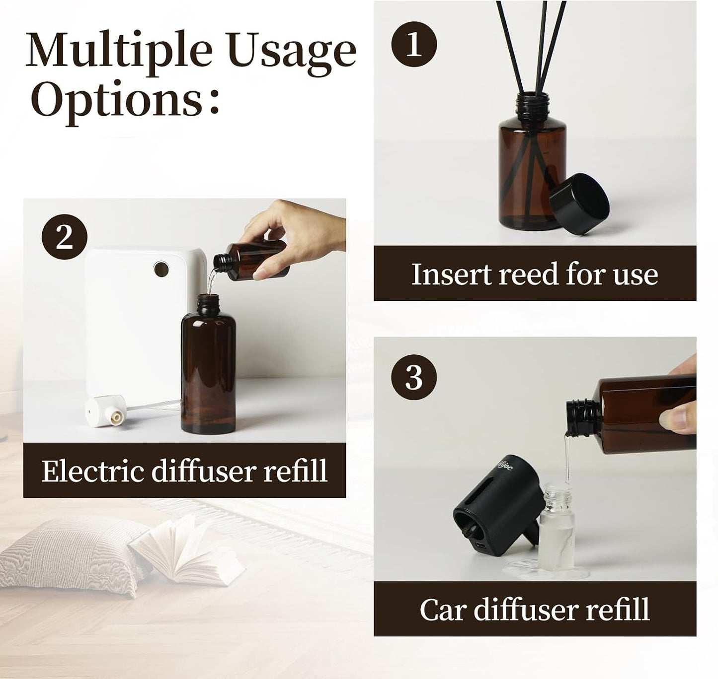 Black Ice Essential Oils for Waterless Scent Diffusers,Reed Diffuser Oil Refill,Modern Home Fragrance with Plastic Bottle,100mL(3.4fl oz)