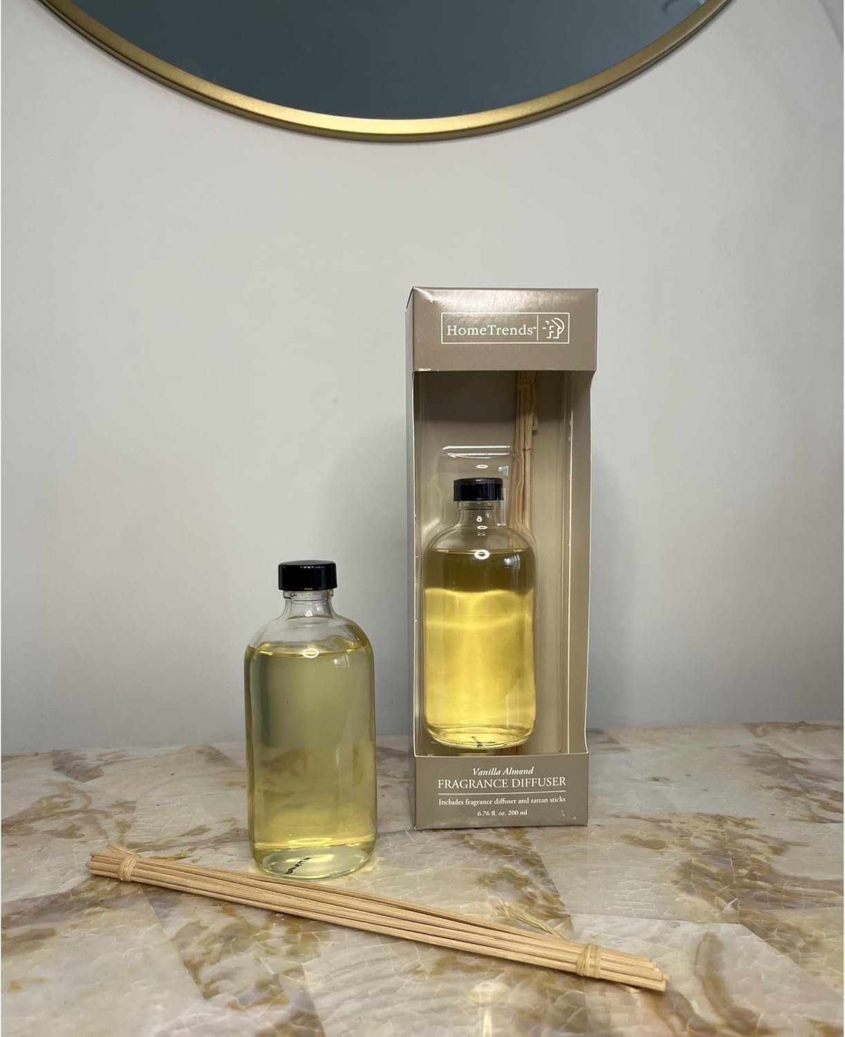 Hosley Aromatherapy Deal 200 Milliliter Vanilla Almond Reed Diffuser Refill. Ideal Gift for Wedding Party Bridal Reiki Spa Meditation P9