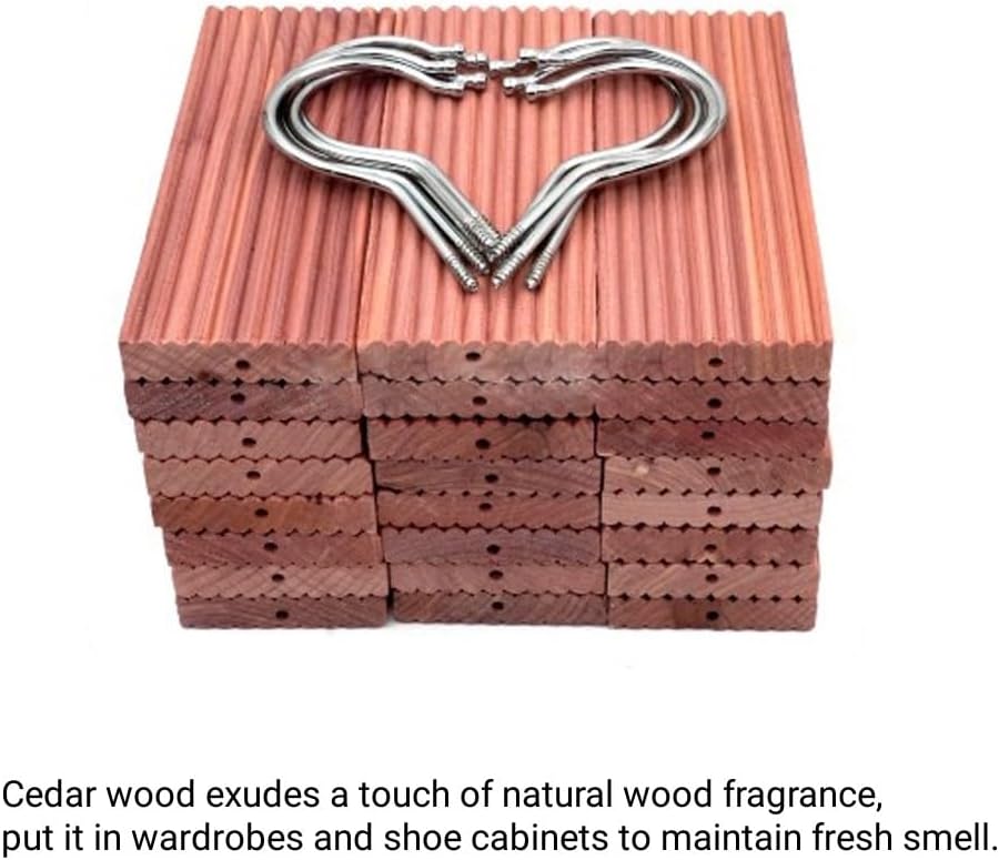 5pcs Cedar Planks Cedar Blocks for Clothes Storage Aromatic Cedar Hang Ups Hanger Closet Freshener Clothes Protection Mustiness Prevention