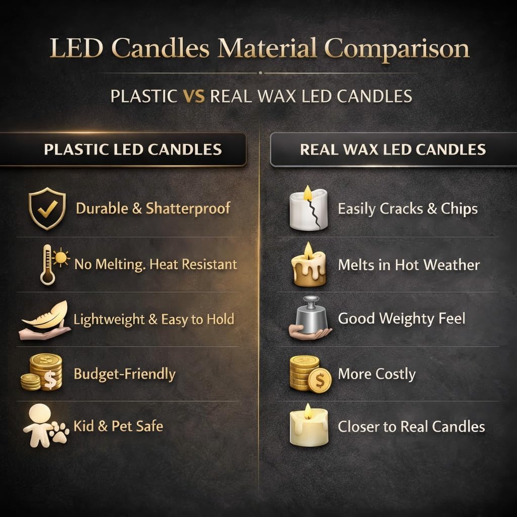 smtyle 4" x 4" Ivory LED Flameless Battery Plastic Operated Flickering Pillar Candles with Remote Set of 2 for Bathroom, Coffee Table or Dining Table Decor