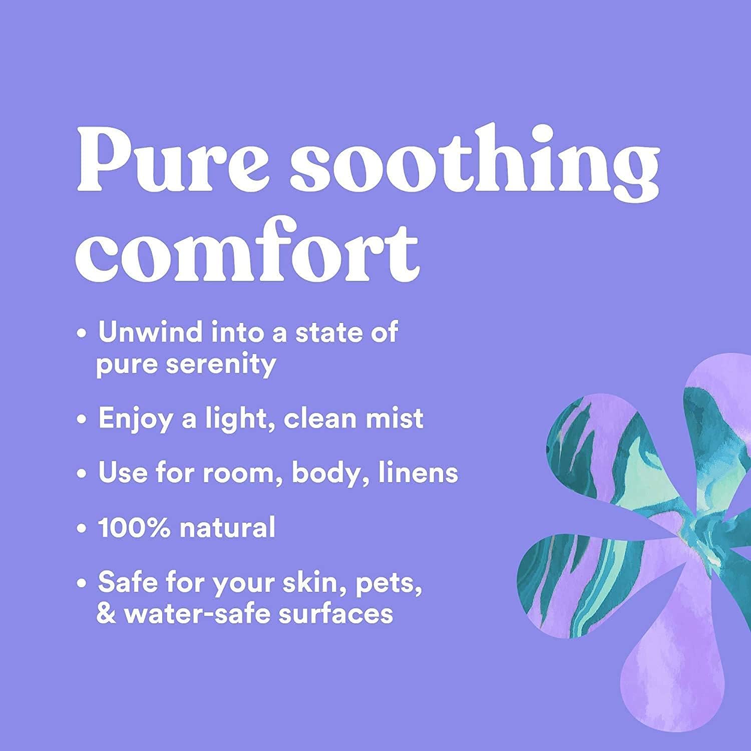 Asutra Lavender & Chamomile Multi-Use Natural Aromatherapy Room Spray, Calming Linen & Pillow Mist, Fabric Spray for Sleep & Bed, 4 fl oz