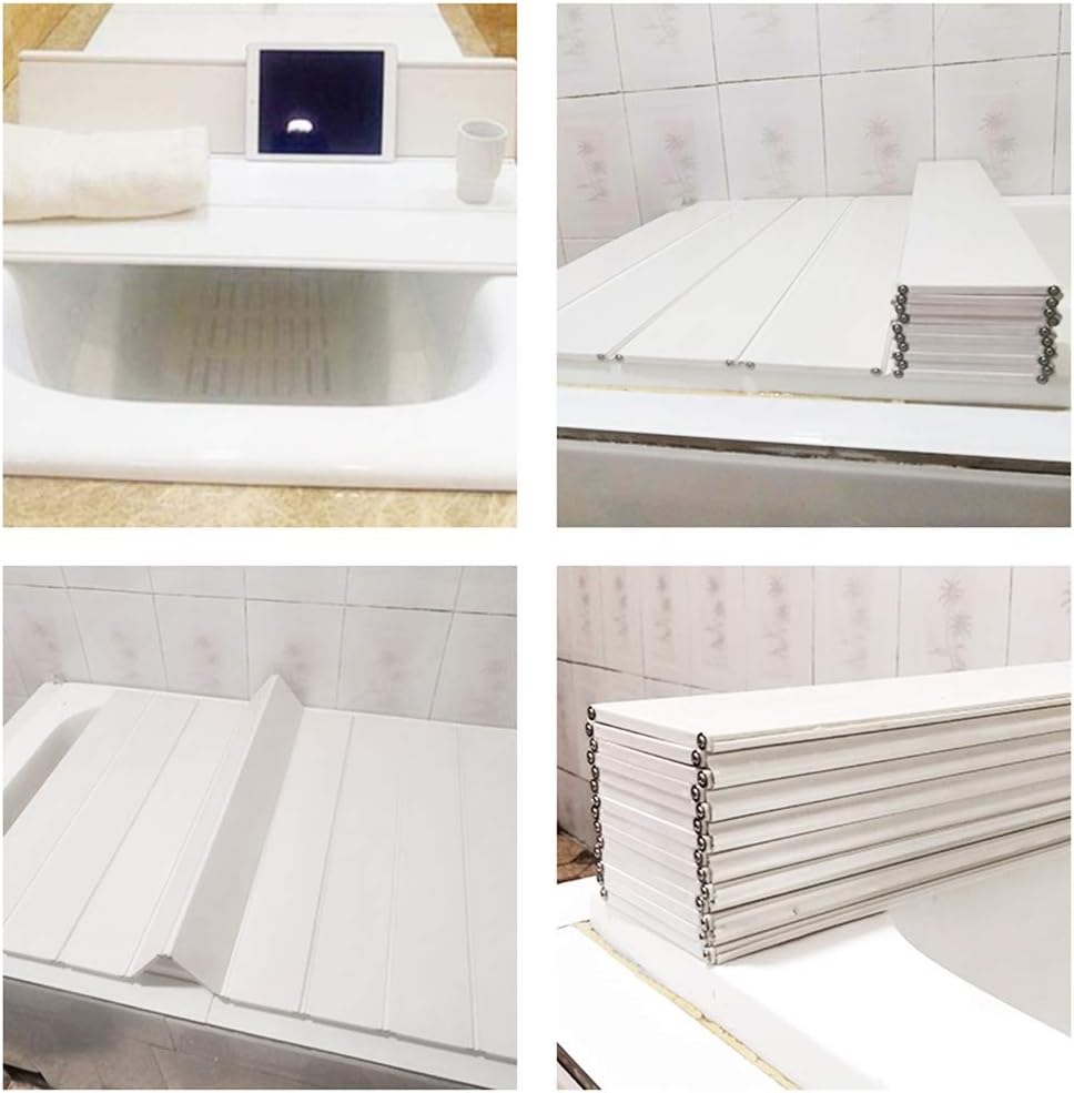 Bathtub Cover, Bathtub Insulation Board Dust-Proof Cover Folding Bathroom Trays for Soaking Tub Bubble Bath Smooth Surface and Seam, 23 Sizes (Color : White, Size : 65cmx95cmx0.6cm) (White 8