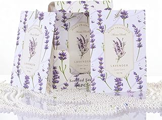Lavender Sachets Bags for Drawers and Closets, Long-Lasting Air Fresheners for Dresser, Scented Sachets, Wardrobe Odor Eliminator - Closet Deodorizer Fragarance 6 Pack