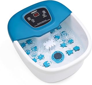 Foot Spa Bath Massager with Heat, Bubbles, Vibration and Pedicure Foot Spa with 16 Rollers for Feet Stress Relief, Foot Soaker with Mini Acupressure Massage Points & Temperature Control