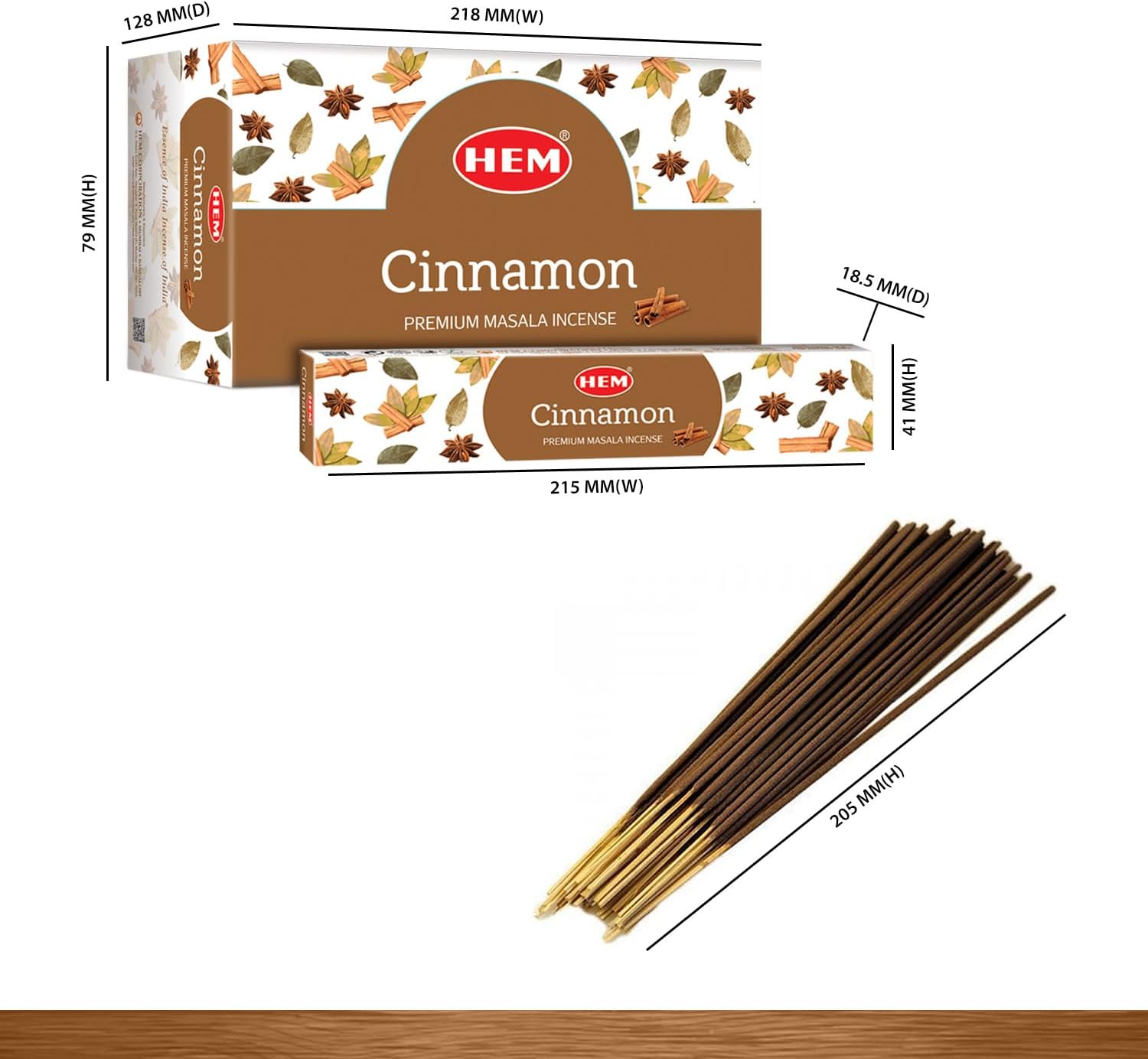 HEM Cinnamon Masala Incense Sticks – 12 Packets (15g Each) | Premium Handcrafted Aroma | Calming, Purifying Scent for Meditation & Yoga | Long-Lasting Fragrance for Home & Relaxation.