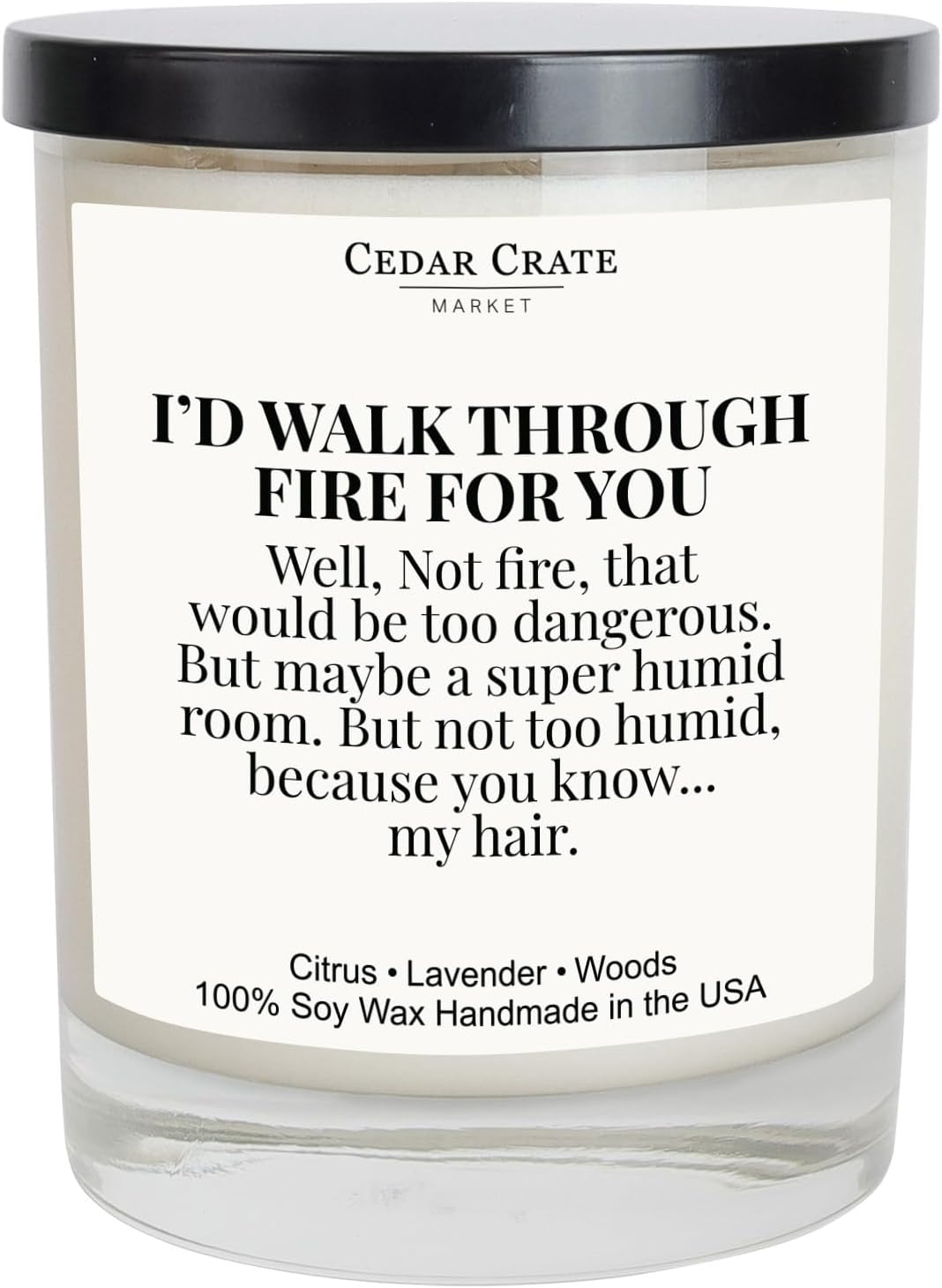 Cedar Crate Market Friend Candle Gift – Lavender Citrus Scented Soy Candle, Hand Poured in USA, Premium Gift Box, Long Lasting 60+ Hour Burn, Clean Burn Cotton Wick, Birthday Gifts for Women