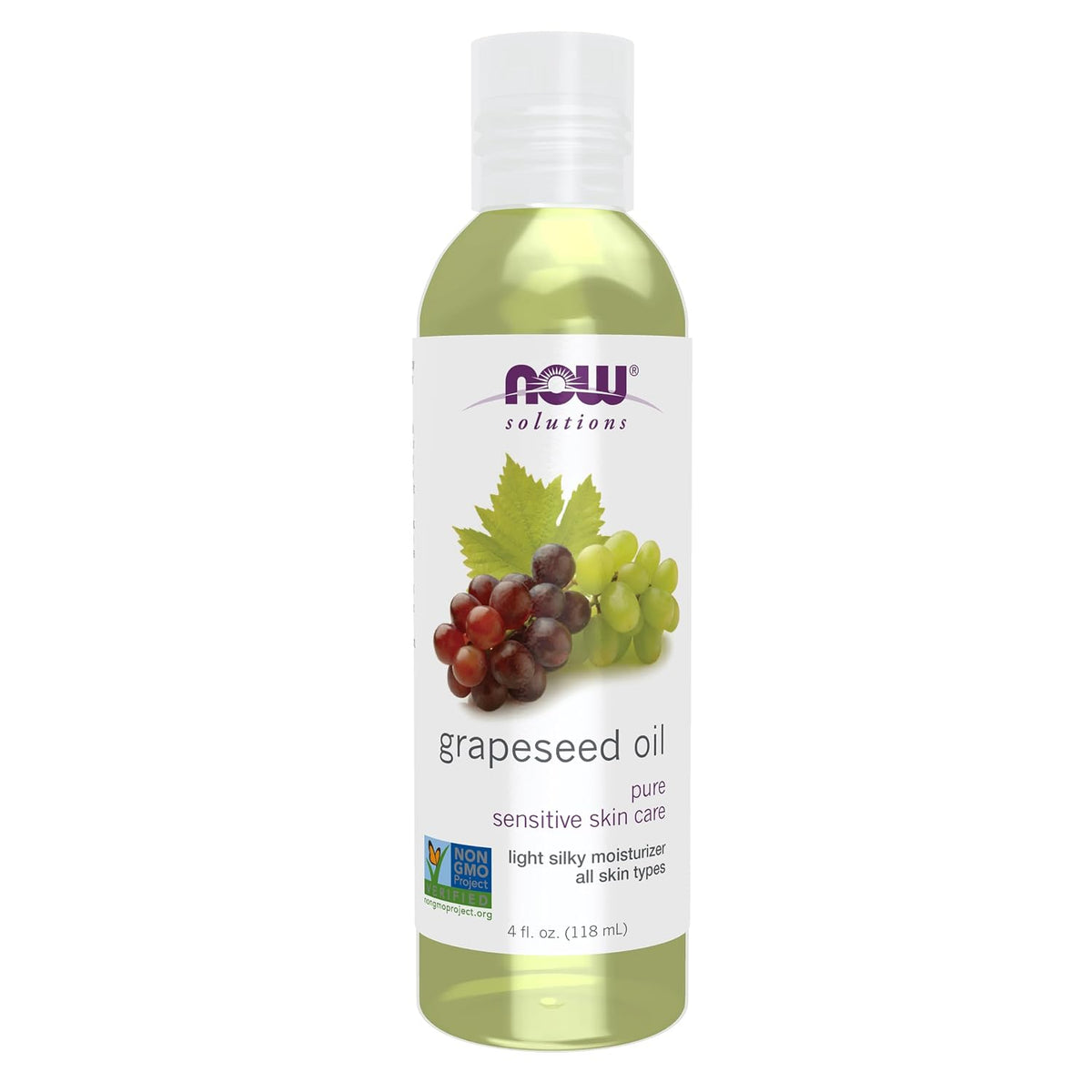 NOW Solutions, Grapeseed Oil, Sensitive Skin & All Skin Types, 4 fl. oz