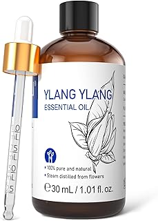 HIQILI Ylang-Ylang Essential Oil, Long-Lasting Scent for Diffusers, Perfumes, Aromatherapy, DIY - 1.01 Fl Oz