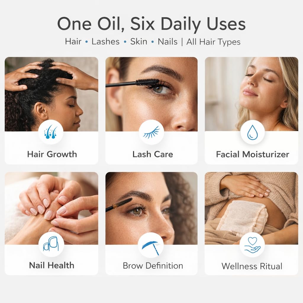 Ella & Eden USDA Organic Castor Oil – 100% Pure Cold Pressed Hexane-Free - Glass Bottle - For Hair Growth, Face, Eyelash, Skin, Stomach - Unrefined 16 Fl Oz