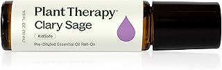 Plant Therapy Clary Sage Pre-Diluted Essential Oil Roll-On 10 mL (1/3 oz) 100% Pure, Natural Calming Aromatherapy for Sleep, Hair, Skin, and Women’s Health