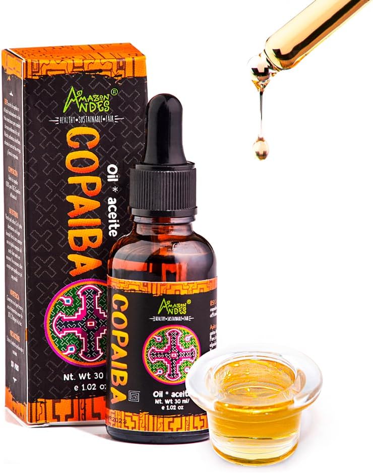 Copaiba Oil 30ml – 100% Pure & Natural, Steam Distilled from Wild-Harvested Copaifera Officinalis, for Skin Care, Massage & Aromatherapy
