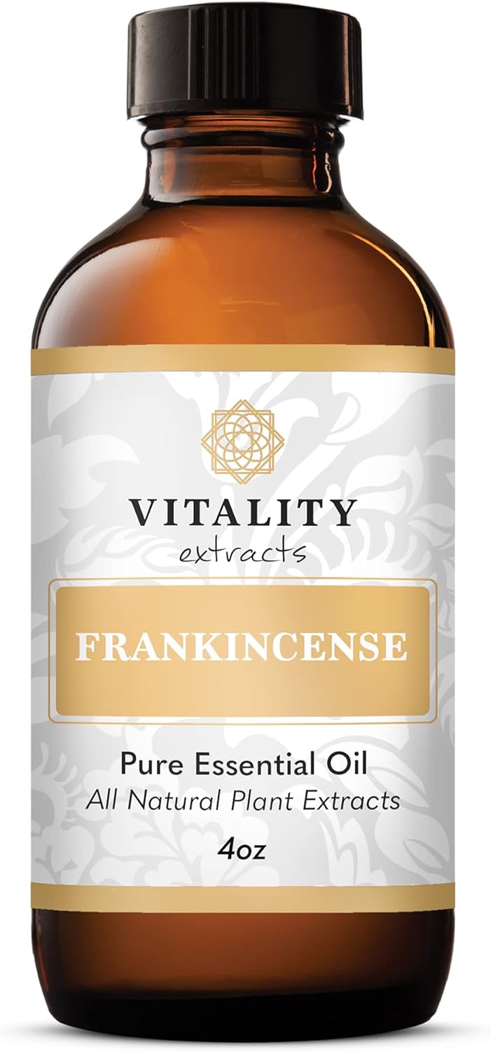 Vitality Extracts Frankincense Essential Oil - 4oz, Boswellia Serrata, Aromatherapy, Skin Care, Natural Calm, Rest & Relaxation, Yoga, Comfort
