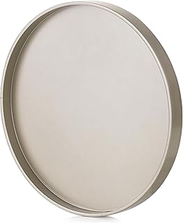 Hanobe Decorative Tray for Coffee Table: Round Champagne Gold Tray for Home Decor - 11.8" Modern Circle Candle Holder Plate for Living Room