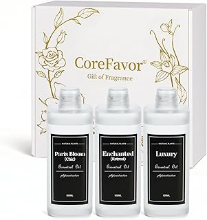 4.06 fl oz (120mlx3) Diffuser Oil for Home Fragrance Diffusers (M60), Plant-Based & Alcohol-Free, Hotel Scent Essential Oil for Bedroom, Bathroom, Office, Car, Office (Chic+Retreat+Luxury)