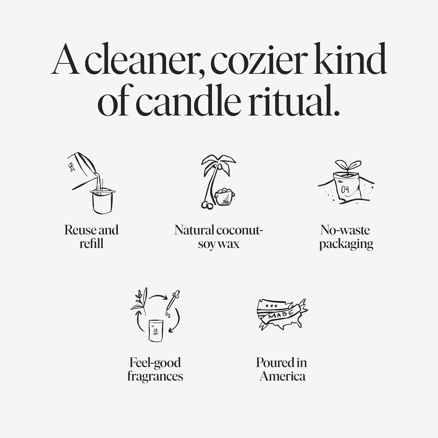 Siblings Ritual Set – Candle with Refillable Forever Vessel and Coconut Soy Wax Refill – Scent No 05 Clove, Lavender, Cedarwood – 60 Hour Burn