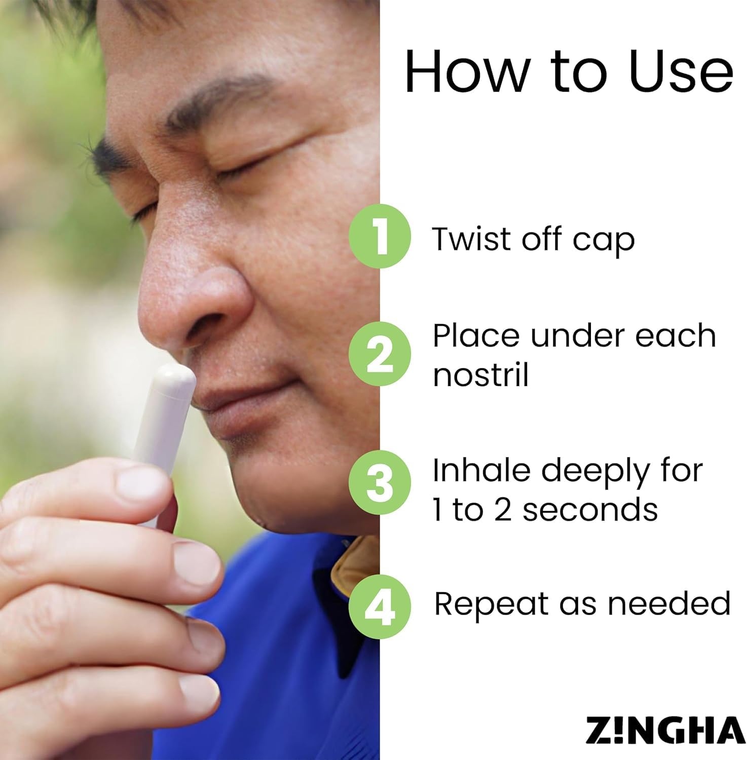 Z!NGHA Natural Aromatherapy Nasal Stick Boost Focus & Enhance Breathing | Portable Sinus Relief & Relaxation Nasal Inhaler Stick | Essential Oil Blend for Stress and Congestion (Grape Berry)