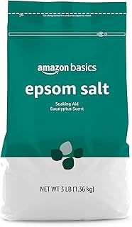 Amazon Basics Epsom Salt Soaking Aid, Eucalyptus Scented, 3 Pound