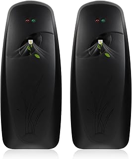 2PCS Automatic Air Freshener Spray Dispenser - Commercial and Home Use - Multiple Time Scent/Mist Release Settings for Room/Restroom Sprayer,Air Freshener not Included,Black