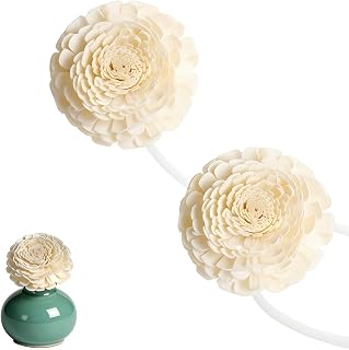 VASANA 2Pcs 8.5CM/3.3 Inch Artificial Flower Diffuser Sticks Essential Oil Aroma Diffuser Sticks with Rope Flower Refill Replacement Fragrance Accessories for Home Office Spa Decor