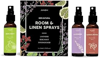 Lavender, Bergamot & Sandalwood Room & Linen Mist Gift Set by Aromafume | 3x50ml Natural Air Freshener Spray for Home, Fabric, Bedding & Pillows | Aromatherapy Fragrance, Relaxing & Calming Scent