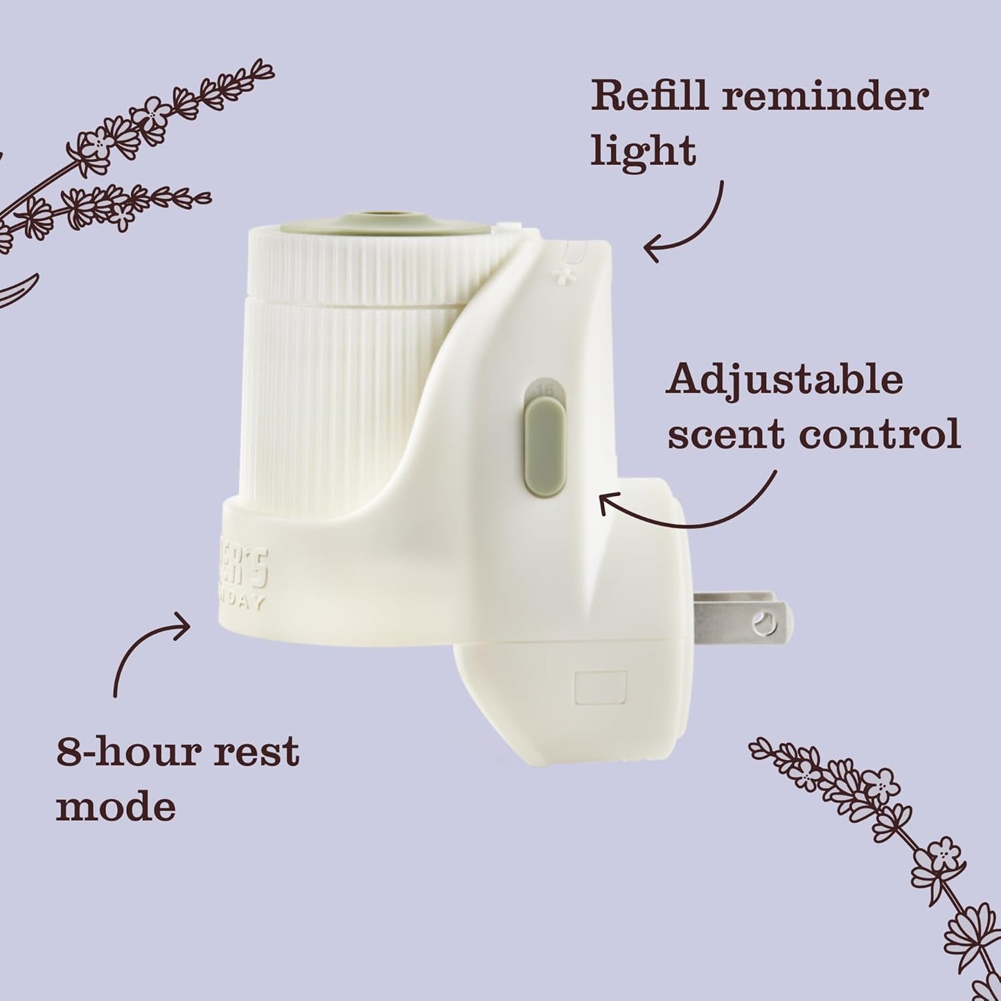 MRS. MEYER'S CLEAN DAY Premium Scented Oil Diffuser Kit, Lavender, 1 warmer and .67 fl oz refill