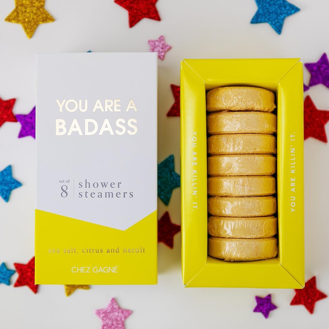 Aromatherapy Shower Steamers - You are A Badass - Sea Salt Citrus + Neroli, Set of 8 - Vegan, Cruelty-Free, Made in USA - Paraben, Sulfate & Phthalate-Free - Graduation Gift, Congrats Celebration Gift
