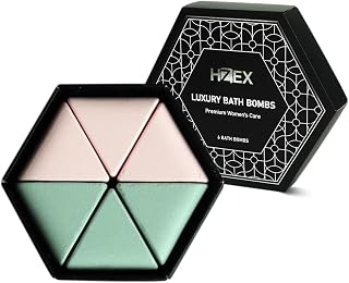 HZEX Bath Bombs for Women, Premium Gift Set of Extra Large Bathbombs, 6 piece Spa Woman's Bath Bomb Set for, Handmade and Organic
