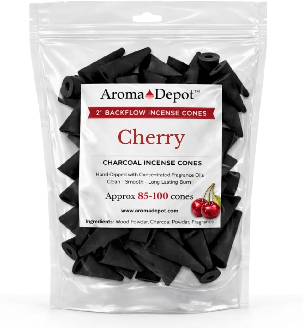 2'' Cherry Backflow Charcoal Incense Cones (Approx. 45-50)